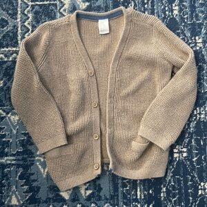 knit neutral woven cardigan sweater toddler